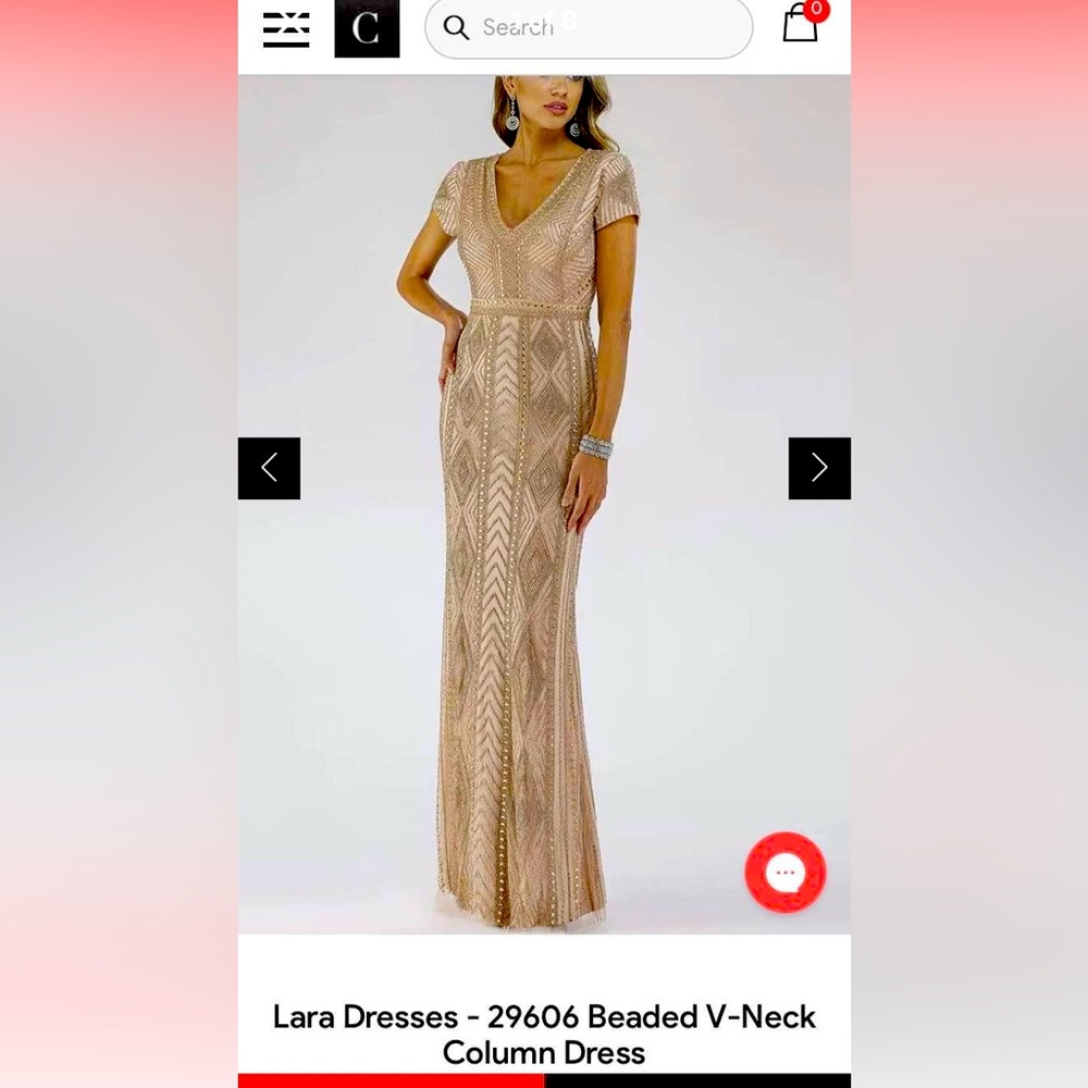 Beaded gown, NWT, size 14, $400. Same altered to 5’1 size 12 worn once $200.